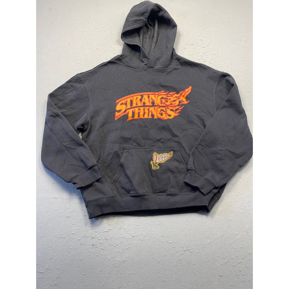 Netflix Stranger Things Hoodie Fleece Charcoal Black XL Mens